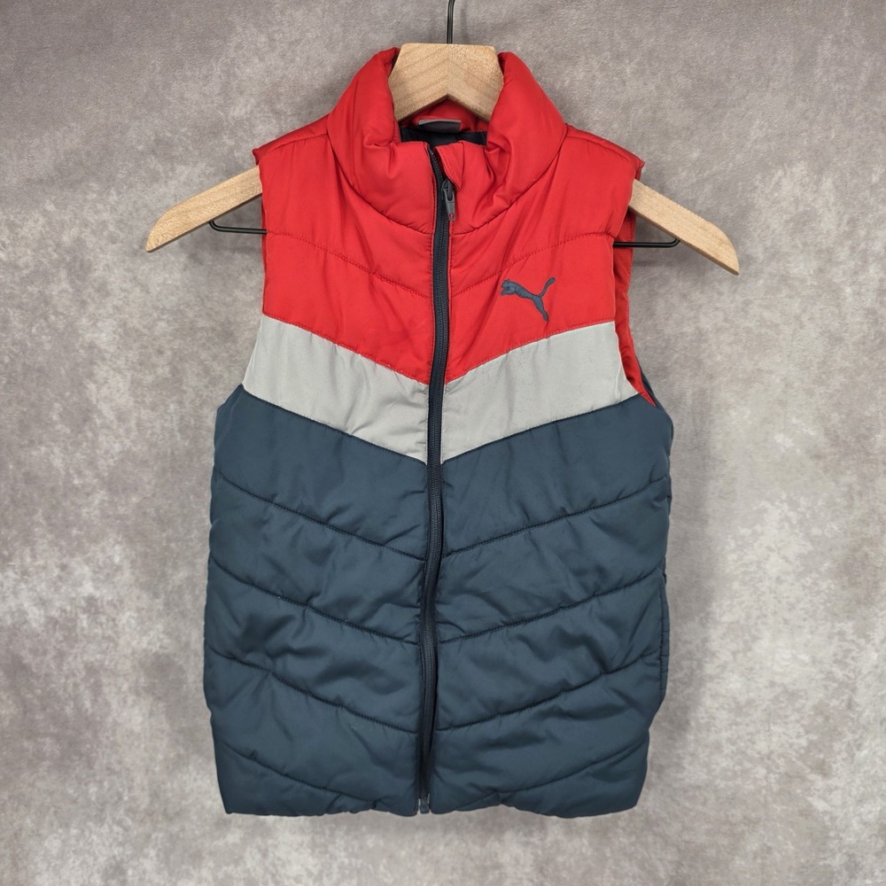 PUMA Boy's Puffer Vest Size 7/8 Pockets